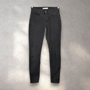 Signature Levi Strauss Gold Mid Rise Ankle Skinny Jeans Women's 4M Black Denim
